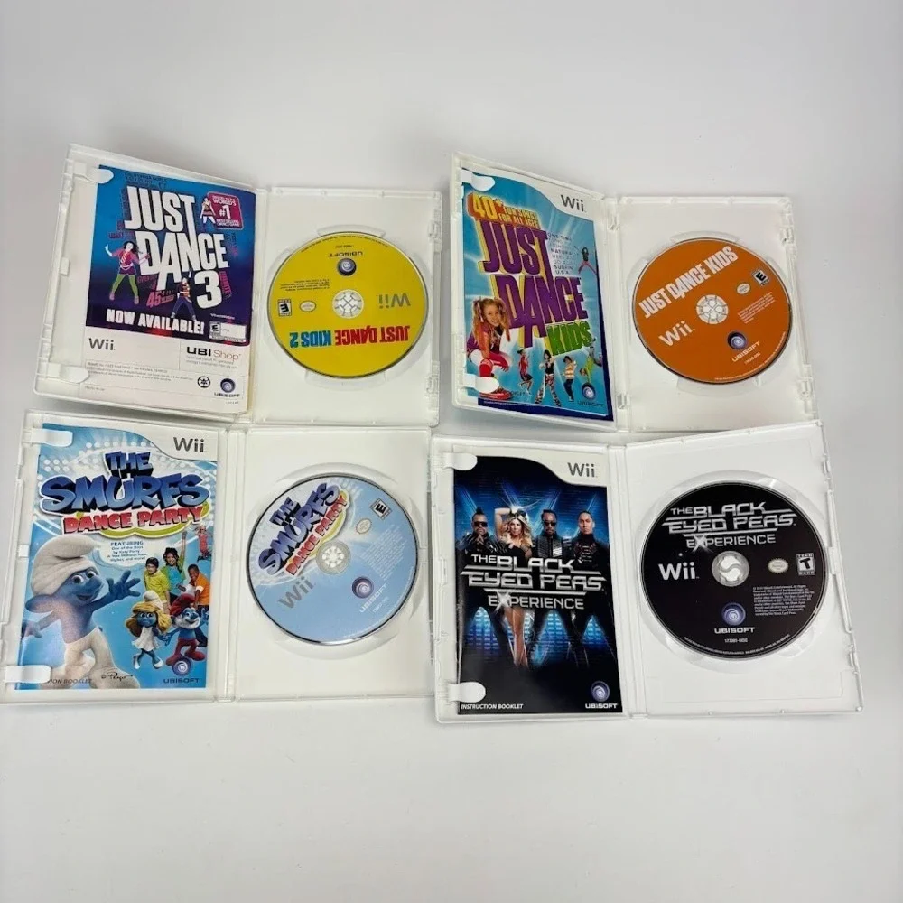 Wii Just Dance 3 Kids Black Eyed Peas Experience Smurfs Dance Party Lot 4 Games